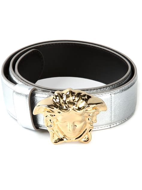 gianni versace silver medusa square buckle belt|VINTAGE GIANNI VERSACE MEDUSA GOLDTONE SILVER .